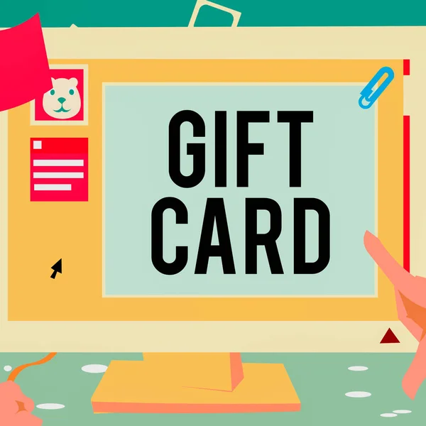 Tekst Bijschrift Presenteren Gift Card Business Idee Een Geschenk Meestal — Stockfoto