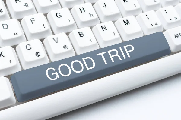 Концептуальный Дисплей Good Trip Business Showcase Путешествие Путешествие Управляемые Лодкой — стоковое фото