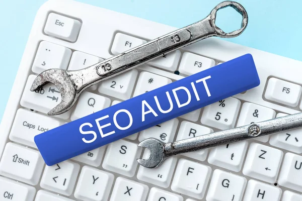 Text Rukopisu Seo Audit Business Idea Search Engine Optimization Validating — Stock fotografie