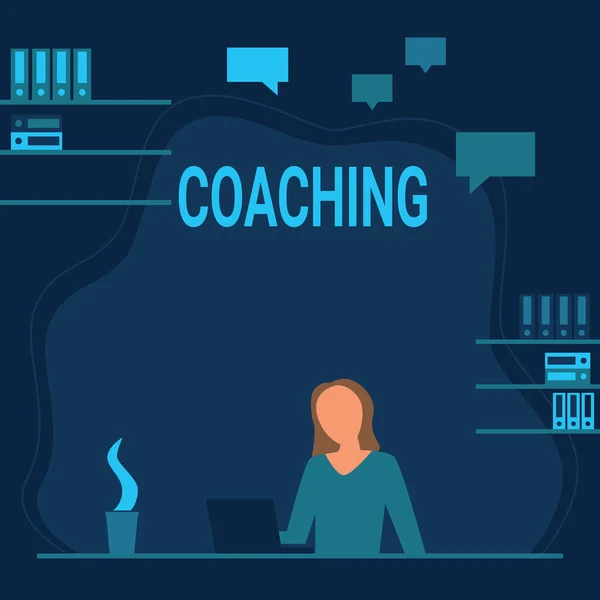 Tekst Die Inspiratie Toont Coaching Concept Betekent Persoon Ondersteunt Klant — Stockfoto