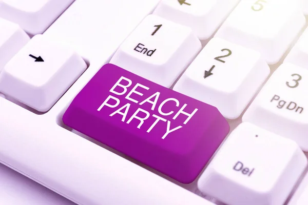 Sign Displaying Beach Party Business Idea Small Big Festival Held — Stock Photo, Image