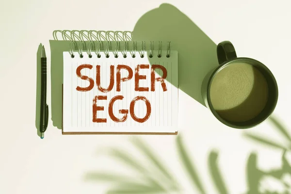 Conceptual Caption Super Ego Word Self Any Person Empowering His — Stock Photo, Image