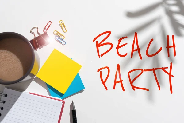 Text Showing Inspiration Beach Party Business Showcase Small Big Festival — Stock Photo, Image