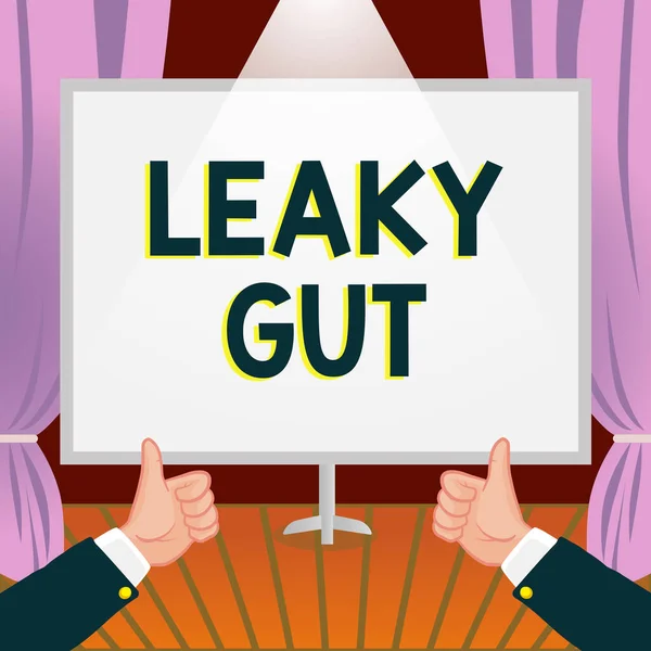 Tekst Bijschrift Presenteren Leaky Gut Conceptuele Foto Een Toestand Waarin — Stockfoto
