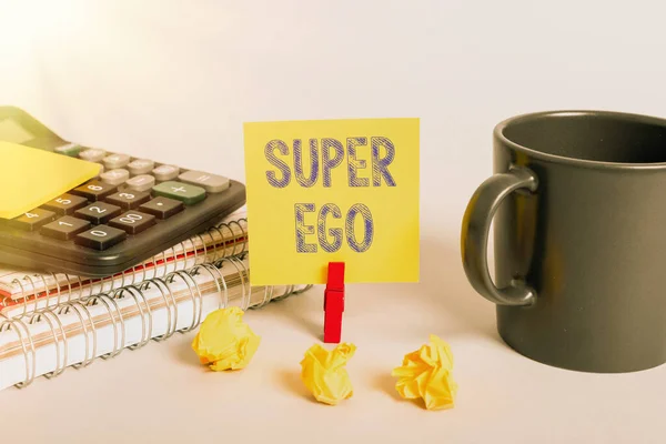 Sign Displaying Super Ego Business Concept Bármely Személy Énje Vagy — Stock Fotó