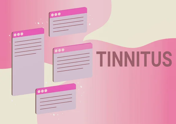 Tinnitus 텍스트 Concept Lingor Music Sense Sound Ear Chat Tabs — 스톡 사진