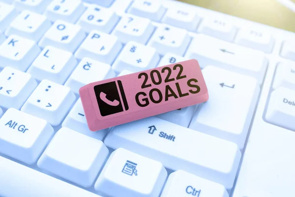 Escribir Mostrando Texto 2022 Metas Foto Conceptual Plan Para Hacer — Foto de Stock