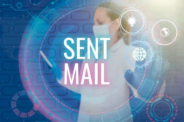 Legenda Texto Apresentando Sent Mail Business Idea Evento Onde Uma — Fotografia de Stock