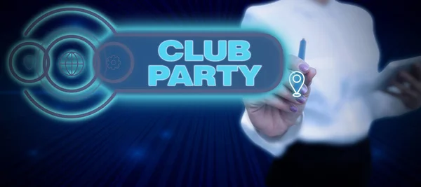 Text Showing Inspiration Club Party Business Idea Social Gathering Place — Stock Photo, Image