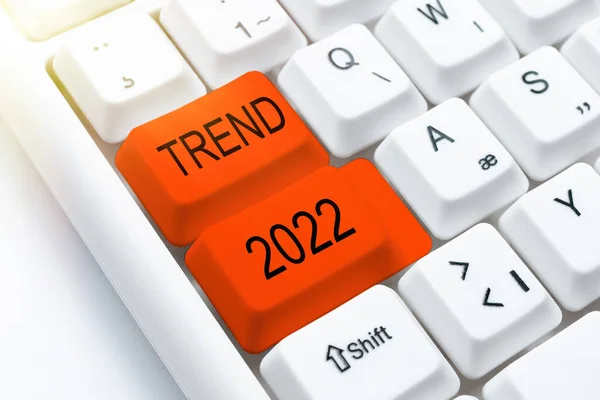Textschild Mit Trend 2022 Business Präsentiert Dinge Die Laufenden Jahr — Stockfoto