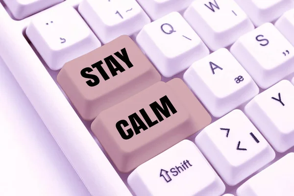 Text Caption Presenting Stay Calm Conceptual Photo Maintain State Motion — Stock Photo, Image