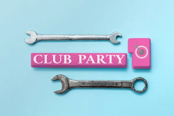 Text Showing Inspiration Club Party Word Written Social Gathering Place — Stock Photo, Image