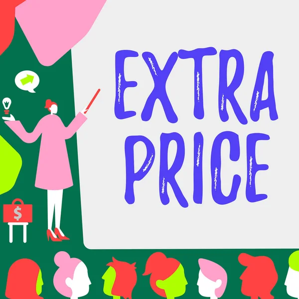 Znaki Pisma Ręcznego Extra Price Business Showcase Dodatkowa Definicja Ceny — Zdjęcie stockowe