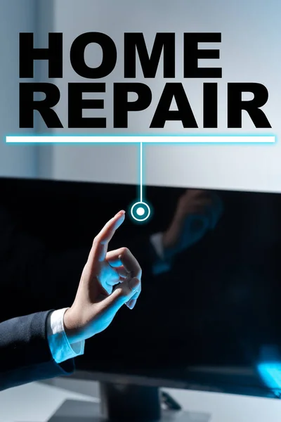 Tekst Weergeven Home Reparatie Business Showcase Onderhoud Het Verbeteren Van — Stockfoto