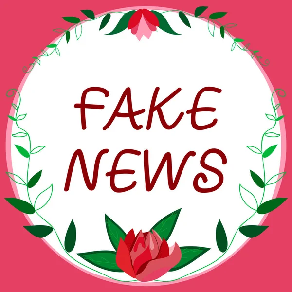 Conceptual Display Fake News Concept Meaning Giving Information Showing True — Stock Photo, Image