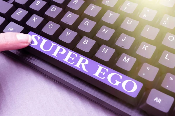 Zeichen Mit Super Ego Konzeptfoto Das Ich Oder Selbst Einer — Stockfoto
