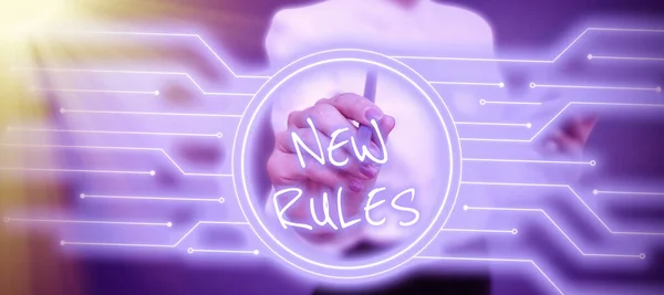 새로운 규칙을 개념은 업그레이드를 Iplensted 정책을 바꾸는 상태를 전화를 사용하는 — 스톡 사진