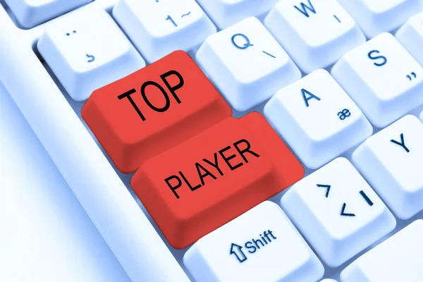 Sign Displaying Top Player Business Concept Being Best Sports Game — Stock Photo, Image