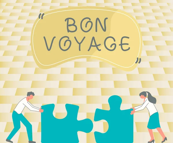 Didascalia Concettuale Bon Voyage Internet Concept Usato Esprimere Migliori Auguri — Foto Stock