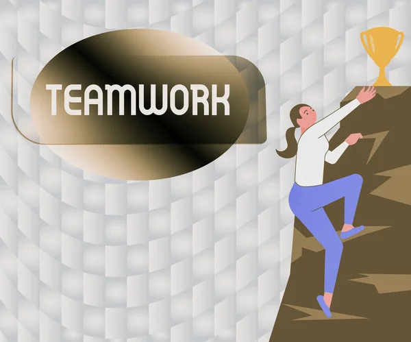 Text Sign Showing Teamwork Business Showcase Group Showing Who Work — Stock Photo, Image
