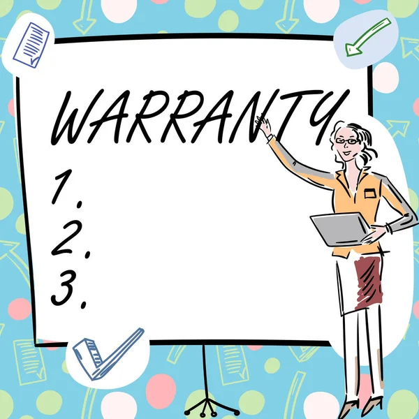 글쓰기 Warranty Conceptual Photo Free Service Recovery Mainted Product Sold — 스톡 사진