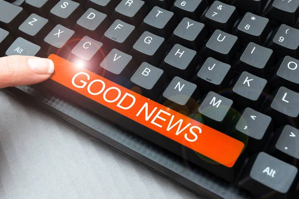 Good News Internet Concept Someone Something Positive Encouraging Uplift Desirable — 스톡 사진