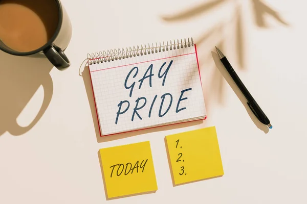 Writing Displaying Text Gay Pride Internet Concept Dignity Idividual Belongs — 스톡 사진