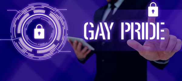 Legenda Conceitual Orgulho Gay Vitrine Negócios Dignidade Indivíduo Que Pertence — Fotografia de Stock