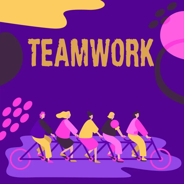 Inspiration Showing Sign Teamwork Word Written Group Showing Who Work — Stock Photo, Image