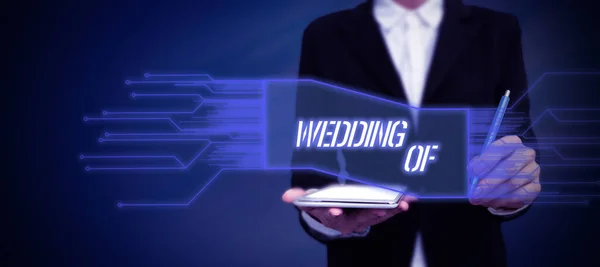 Wedding Kavramsal Manşeti Adamı Sonsuza Dek Evli Bir Çift Olarak — Stok fotoğraf
