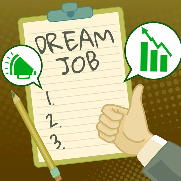 Handwriting Text Dream Job Business Overview Akt Který Vyplácí Platu — Stock fotografie