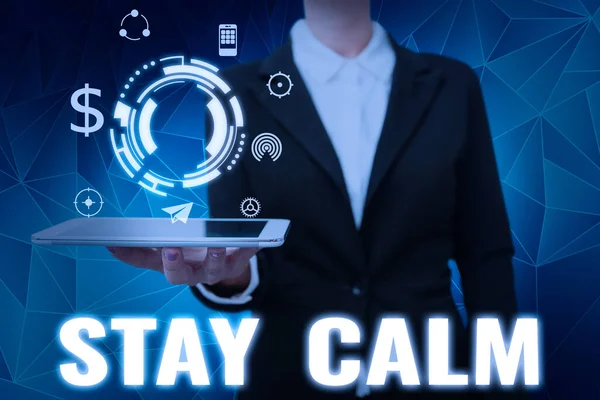 Text Caption Presenting Stay Calm Business Concept Maintain State Motion — Stock Photo, Image