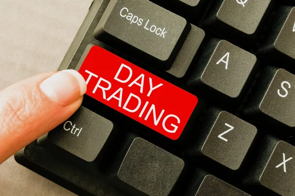 Text Caption Presenting Day Trading Business Approach Securities Specifically Buying — Stock Photo, Image