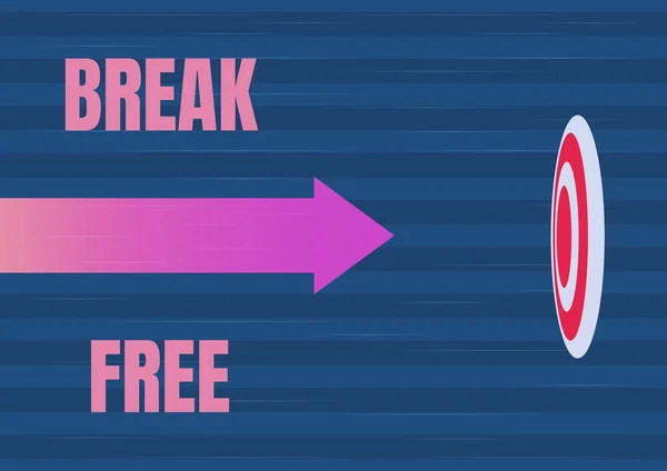 Podpis Tekstowy Przedstawiający Break Free Biznes Przedstawia Inny Sposób Mówienia — Zdjęcie stockowe
