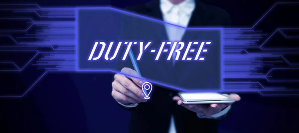 손으로 Duty Free Internet Concept Store Estsbhement 성공적 팀워크 성취를 — 스톡 사진