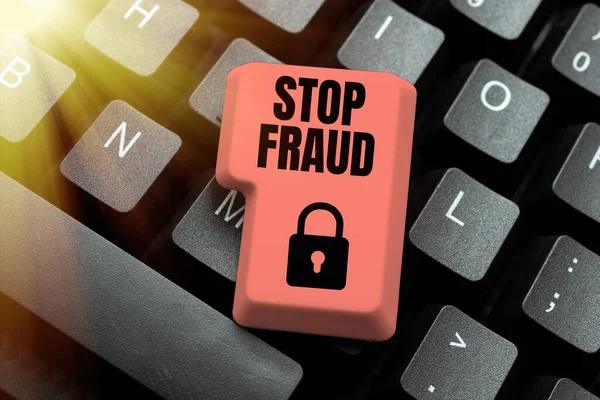 Conceptual Caption Stop Fraud Word Campaign Advices Showing Watch Out — Stock Photo, Image