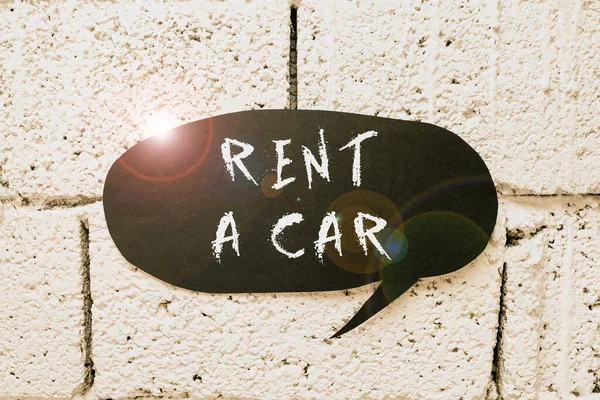 Handschrift Rent Car Zakelijk Overzicht Betalen Voor Tijdelijk Voertuiggebruik Van — Stockfoto