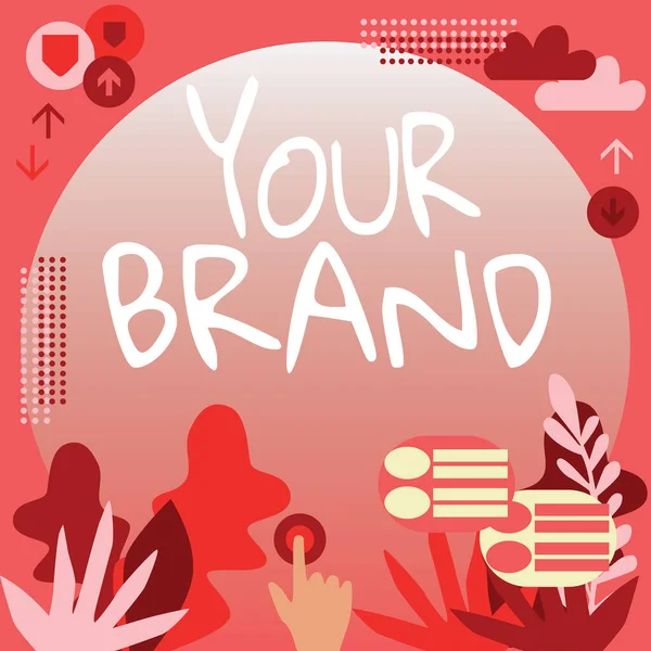 Testo Mano Your Brand Business Showcase Nome Qualsiasi Tipo Che — Foto Stock