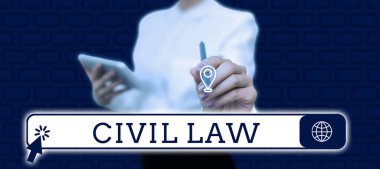 Sivil Hukuk kavramsal başlık, iş yaklaşımı hukuku. Takım elbiseli kadın takım elbiseli kadın, başarılı takım çalışmalarını simgeleyen bir kalem tutuyor..