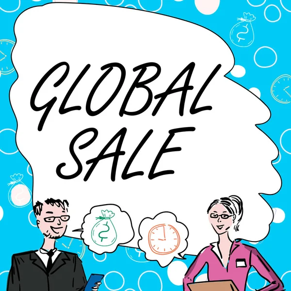 Firma Mostrando Global Sale Word Managers Operations Companies Business International —  Fotos de Stock
