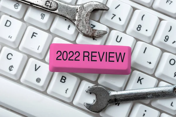 介绍2022年回顾的文字标题 关于看到前一年发生的重要事件或行动的文字 48639 — 图库照片