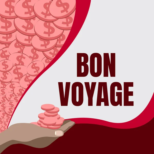 Didascalia Concettuale Bon Voyage Concetto Che Significa Usato Esprimere Buoni — Foto Stock