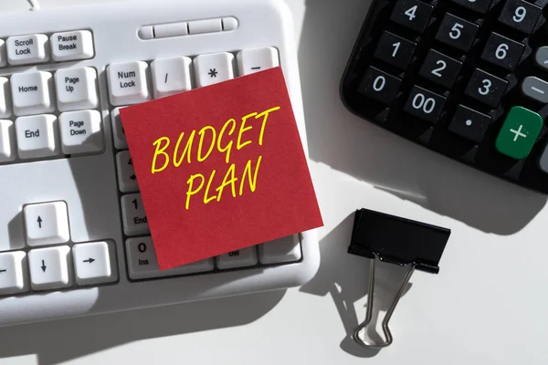 Sign Displaying Budget Plan Concept Meaning Financial Schedule Defined Period — Stock Photo, Image