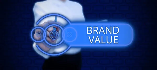 Display Concettuale Brand Value Word Scritto Sulla Società Genera Dal — Foto Stock