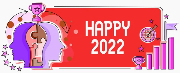 Text Rukopisu Happy 2022 Koncept Znamená Čas Nebo Den Kterém — Stock fotografie