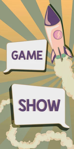 Pisanie Wyświetlania Tekstu Game Show Koncepcja Znaczenie Program Telewizji Lub — Zdjęcie stockowe