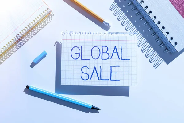 Psaní Textů Global Sale Conceptual Photo Manager Operations Companies Business — Stock fotografie