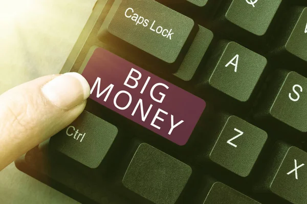 Teken Het Tonen Van Big Money Concept Betekent Met Betrekking — Stockfoto