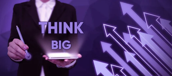 Текст Почерка Think Big Business Overview Plan Something High Value — стоковое фото