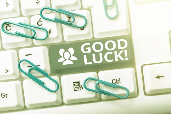 Textschild Das Good Luck Business Overview Zeigt Ein Positives Glück — Stockfoto